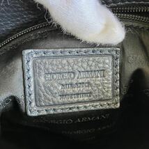 【入手困難/美品】1円 GIORGIO ARMANI ジョルジオアルマーニ ショルダーバッグ サコッシュ ボディ ビジネス ロゴ シボ レザー メンズ_画像6