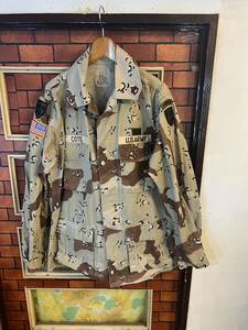  military jacket desert duck wood Land camouflage US ARMY size M largish outdoor duck pattern army thing America old clothes 