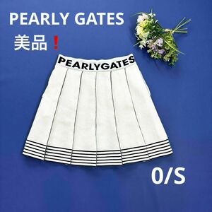 美品★パーリーゲイツ　0/S ワッフルプリーツスカート　ホワイト　春夏　PEARLY GATES