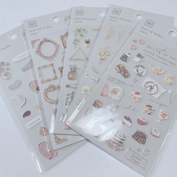 【バラ売り可】☆海外シール☆ MU さん 立体シール 5点