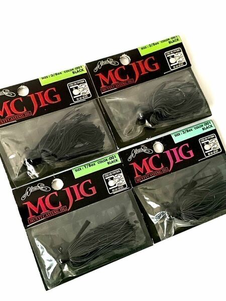 【新品未使用品・送料無料】ノリーズ　MC JIG3/8ozブラックお得な4個セット！希少品！