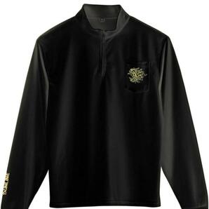 【新品】サンライン 獅子ジップシャツ(長袖) SUW-0420 ブラック M