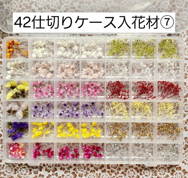 42仕切りケース入り 花材 ハーバリウム ボールペン レジン ハンドメイド 42種 スターフラワー カスミ草 小花 お試しセット