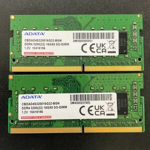 ノートPCメモリ ADATA DDR4-3200 32GB (16GB×2枚) 動作確認済み