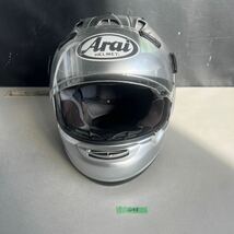 x G48 100サイズ発送　 Arai HELMET アライ ヘルメット RX-7 Peripherally Belted シルバー 中古　サイズ57.58CM_画像2