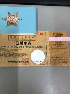 JR Kyushu (JR Kyushu . customer railroad ) railroad stockholder complimentary ticket (1 day passenger ticket ) 2 sheets 