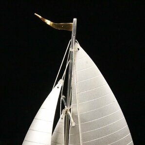武比古 TAKEHIKO SILVER PLATED 帆船 ヨット置物 ガラスケース付き 銀仕上げ 【彩irodori】1の画像6