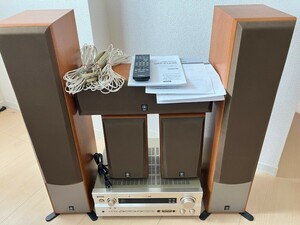 引取限定 YAMAHA アンプ スピーカーセット オーディオ機器 5.1ch ホームシアター サラウンドシステム リモコン ケーブル付き 