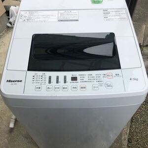 引き取り限定、全自動洗濯機 Hisense ホワイト 4,5kg