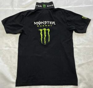 モンスターエナジー・Monster Energy・コットンポロシャツ・メンズMサイズ・タイラント製・ピットシャツ・レーシングビッグロゴ 半袖 