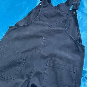 オーバーオール・黒色ブラック・メンズLサイズ・綿100%・No.KW093002・ゆったり大きなサイズ オーバーオール 作業着 作業服の画像5