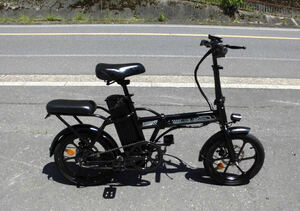 1円～SUNPIE ディスク式 折り畳み電動自転車 36V 16インチ 黒色 動作確認済 5369
