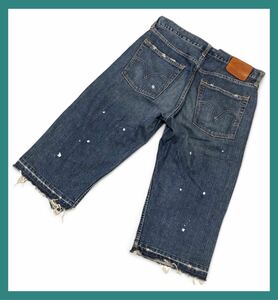 1113◆Levi's リーバイス◆503 色落ち ダメージ ペンキ加工 クロップド デニム ジーンズ W32L17