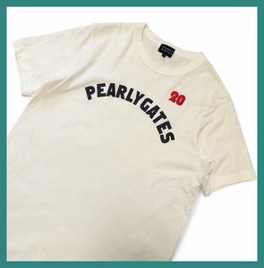 1046◆PEARLY GATES パーリーゲイツ◆20周年記念 ビッグロゴ 20ナンバリングプリント ゴルフ 半袖 Tシャツ ホワイト 5