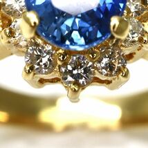 ソ付き!!◆K18 天然ダイヤモンド/天然サファイアリング◆M◎ 約4.7g 12号 0.25ct sapphire diamond ジュエリーring指輪 ED6/ED6_画像4