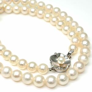 ◆アコヤ本真珠ネックレス/ 4 ◆M 約28.9g 約42.5cm 6.5-7.0mm珠 pearl パール jewelry necklace ジュエリー DC0/DF5