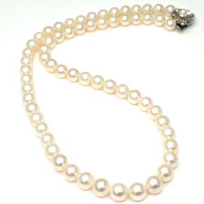 ◆アコヤ本真珠ネックレス/ 4 ◆M 約28.9g 約42.5cm 6.5-7.0mm珠 pearl パール jewelry necklace ジュエリー DC0/DF5の画像8