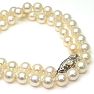 ◆アコヤ本真珠ネックレス/ 6 ◆M 約27.2g 約40.5cm 7.0mm珠 pearl パール jewelry necklace ジュエリー DA0/DB0