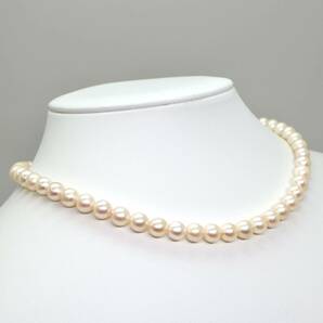 ◆アコヤ本真珠ネックレス/ 8 ◆M 約28.0g 約40.0cm 6.5-7.0mm珠 pearl パール jewelry necklace ジュエリー DE0/zzの画像3