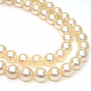 ◆アコヤ本真珠ネックレス/ 8 ◆M 約28.0g 約40.0cm 6.5-7.0mm珠 pearl パール jewelry necklace ジュエリー DE0/zzの画像1