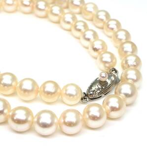 ◆アコヤ本真珠ネックレス/ 8 ◆M 約28.0g 約40.0cm 6.5-7.0mm珠 pearl パール jewelry necklace ジュエリー DE0/zzの画像4