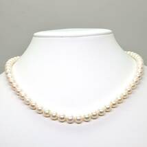 ◆アコヤ本真珠ネックレス/ 10 ◆M 約29.6g 約43.0cm 6.5-7.0mm珠 pearl パール jewelry necklace ジュエリー DC0/DC0_画像2