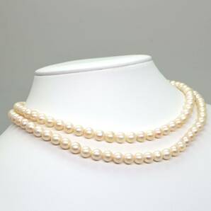 ◆アコヤ本真珠ロングネックレス/ 15 ◆M 約44.1g 約79.5cm 6.0-6.5mm珠 pearl パール jewelry necklace ジュエリー CH0/CH0の画像3