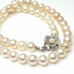 ◆アコヤ本真珠ネックレス/ 18 ◆M 約37.0g 約42.0cm 7.5mm珠 pearl パール jewelry necklace ジュエリー CG4/CG4の画像1