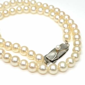 ◆アコヤ本真珠ネックレス/ 22 ◆M 約18.4g 約39.0cm 5.5-6.0mm珠 pearl パール jewelry necklace ジュエリー CC7/CC7