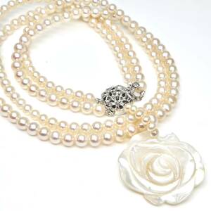 ◆シェル/本真珠ネックレス/ 28 ◆M 約38.9g 約43.5cm 4.5-5.5mm珠 pearlパールjewelry necklaceジュエリー DC5/DC5