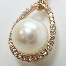 ◆K18 天然ダイヤモンド/アコヤ本真珠ネックレス◆M 約4.7g 約50.5cm パール pearl diamond necklace jewelry ジュエリー EC2/EC2_画像6