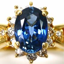 ソ付き!!◆K18 天然ダイヤモンド/天然サファイアリング◆M◎ 約4.7g 12号 0.25ct sapphire diamond ジュエリーring指輪 ED6/ED6_画像3