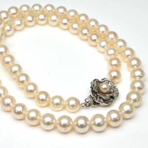 テリ良し!!◆アコヤ本真珠ネックレス/ 19 ◆M 約33.0g 約42.5cm 7.0-7.5mm珠 pearl パール jewelry necklace ジュエリー DD0/DD0