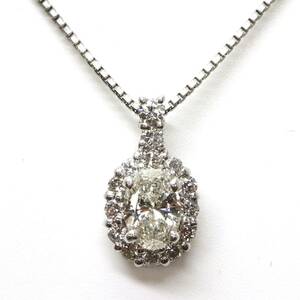 ◆Pt900/Pt850 天然ダイヤモンドネックレス◆M 約2.9g 約40.5cm diamond necklace jewelry ジュエリー EB3/EB3