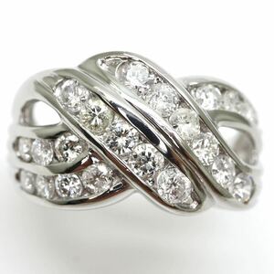 JEWELRY MAKI(ジュエリーマキ)1ct up!!◆Pt850 天然ダイヤモンドリング◆M 約6.5g 約16号 1.05ct diamond ring指輪 EE0/EE0