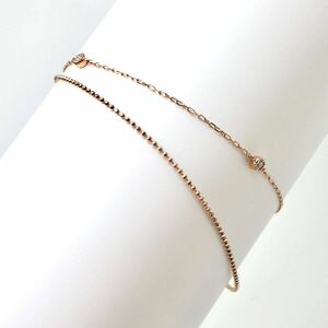 4°C(ヨンドシー)◆K10 天然ダイヤモンドブレスレット◆M 約1.3g 約16.5cm diamond jewelry bracelet ジュエリー DF4/DF8