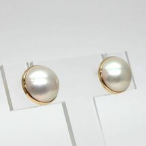 TASAKI(田崎真珠)◆K18 マベパールイヤリング◆M 約9.7g パール pearl 半円真珠 diamond pendantジュエリー EE9/EF3_画像3