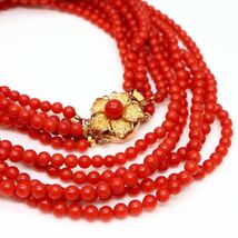 豪華!!◆K14 天然本珊瑚ネックレス◆M 約41.7g 約37.5cm 3.0-3.6mm珠 コーラル coral jewelry necklace ジュエリー EA8/ED0_画像5