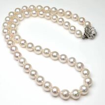 テリ良し!!大珠!!◆アコヤ本真珠ネックレス◆M 約44.0g 約47.0cm 8.0-8.5mm珠 pearl パール jewelry necklace ジュエリー DC0/DE0_画像7