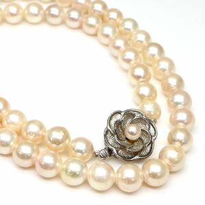 ◆アコヤ本真珠ネックレス◆M 約33.4g 約42.5cm 7.0-7.5mm珠 pearl パール jewelry necklace ジュエリー DB0/DB0