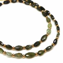 ◆K18 天然トルマリン ネックレス◆M 約7.7g 約43.0cm tourmaline jewelry necklace ジュエリー DE0/EA0_画像1