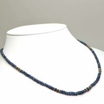 ◆K18 天然サファイア ネックレス◆M 約9.1g 約43.0cm sapphire jewelry necklace ジュエリー EA0/EA2_画像3