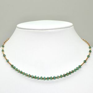 ◆K18 天然エメラルド ネックレス◆M 約4.4g 約40.0cm 7.80ct emerald jewelry necklace ジュエリー EA9/EA9