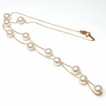 ◆K18 アコヤ本真珠ステーションネックレス◆M 約6.1g 約45.0cm 7.0mm珠 パール pearl necklace EA0/EA0_画像5