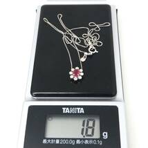 ◆K18 天然ダイヤモンド/天然ルビーネックレス◆M 約1.8g 約45.0cm diamond ruby necklace EA3/EA3_画像10