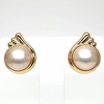 TASAKI(田崎真珠)◆K18 マベパールイヤリング◆M 約9.7g パール pearl 半円真珠 pendantジュエリー EE9/EF3_画像1