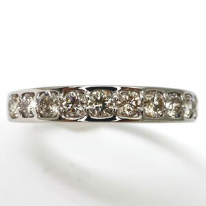 Pt900◆Pt900 天然ダイヤモンドハーフエタニティリング◆M 約2.3g 約11号 diamond ring指輪 EA3/EA3