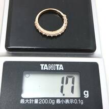 豪華!!◆K18 天然ダイヤモンドハーフエタニティリング◆M 約1.7g 約4.5号 diamond ring指輪 EA8/EA8_画像7