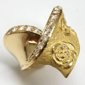 豪華!!◆K18 天然ダイヤモンドリング◆M● 0.33ct 約10.8g 15.5号 diamond ジュエリー ring 指輪 EI0/EI0