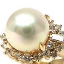 JEWELRY MAKI(ジュエリーマキ)◆K18 アコヤ本真珠/天然ダイヤモンドリング◆M 約5.8g 約8.5号 diamond パール pearl ring指輪 EE0/EE3_画像3